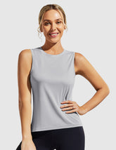 MIER UV Protection Sleeveless Workout Tank Top for Women - Lightweight & Breathable Women's Tank Top Light Gray / XS